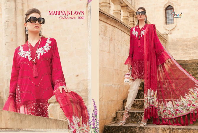 Shree Mariya B Lawn Latest Print With Exclusive Embroidery Pakistani Salwar Suit Collection